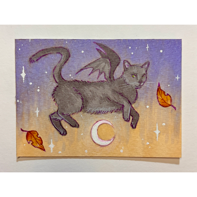 Twilight Flight aceo art card thumbnail 1