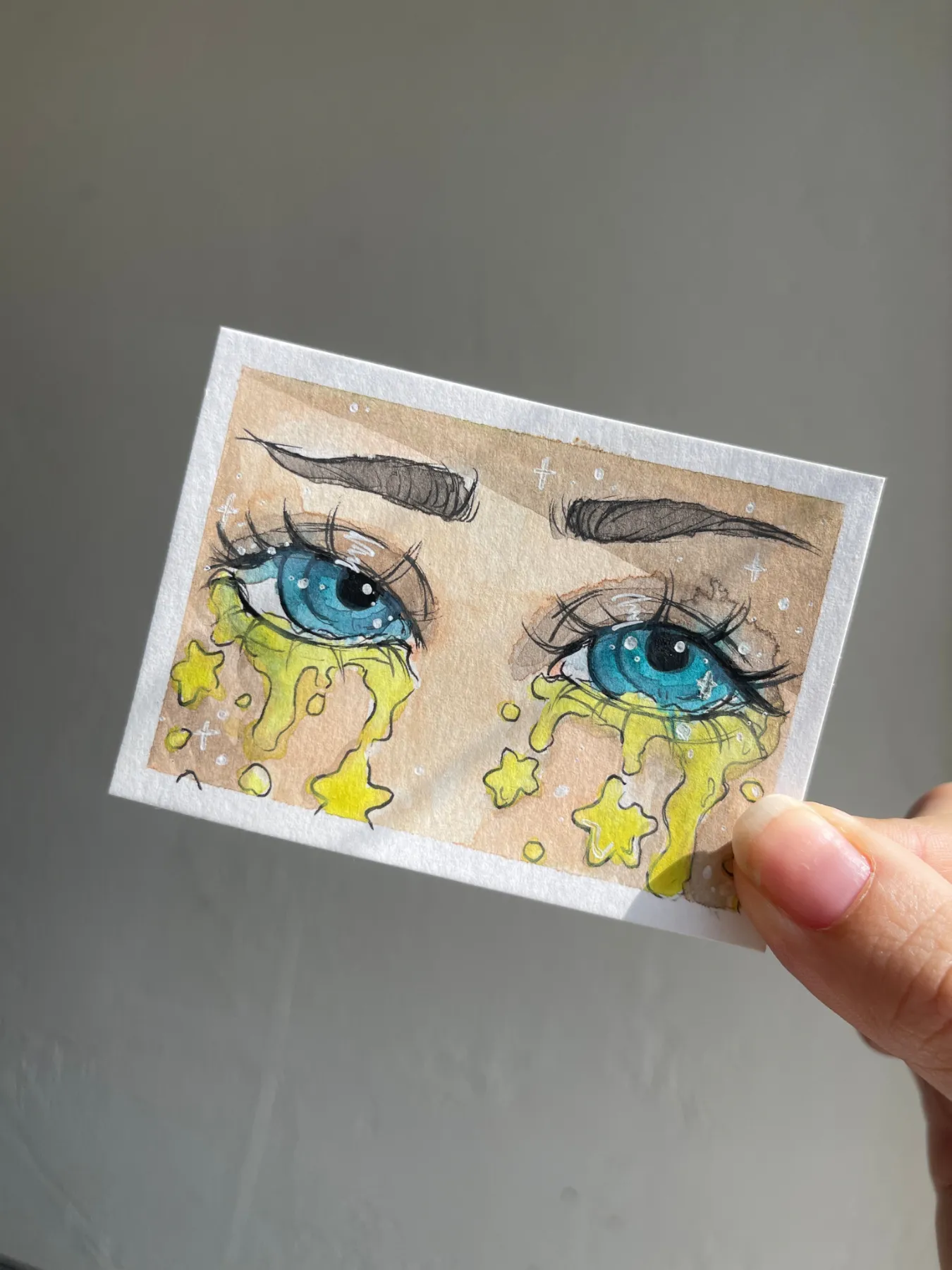 Crying Stars aceo art card