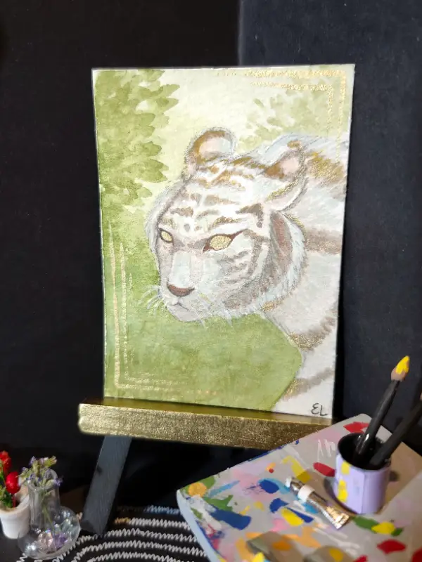 Golden Tiger aceo art card