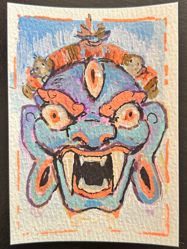 Masked aceo art card