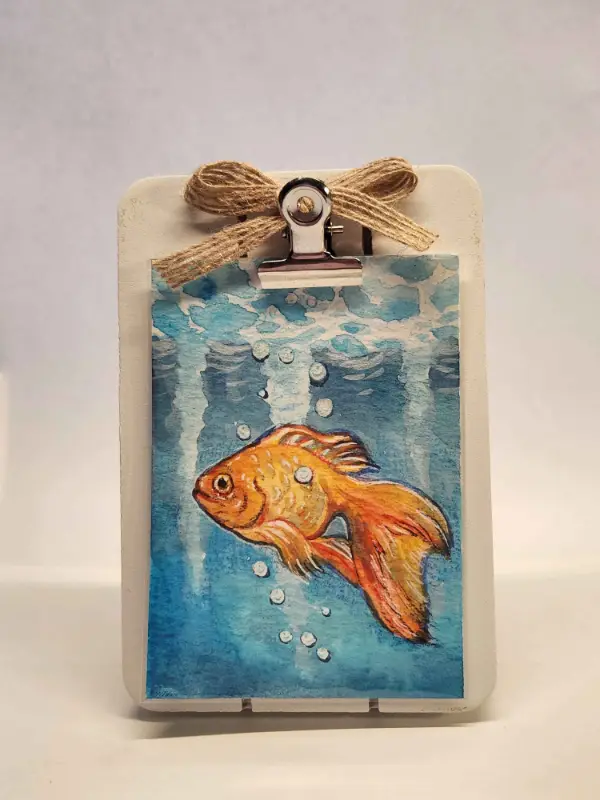 Original ACEO - Bubble Boy - 2.5 x 3.5 Gouache aceo art card