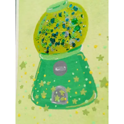 Emerald Candy Surprise aceo art card thumbnail 3