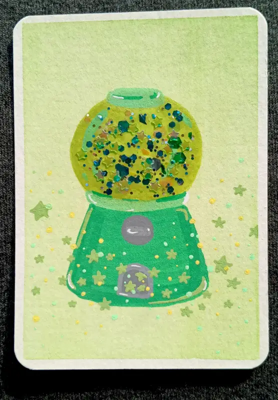 Emerald Candy Surprise aceo art card