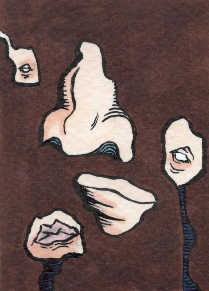 Suspended aceo art card