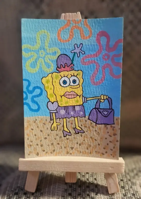 Mrs. Squarepants aceo art card