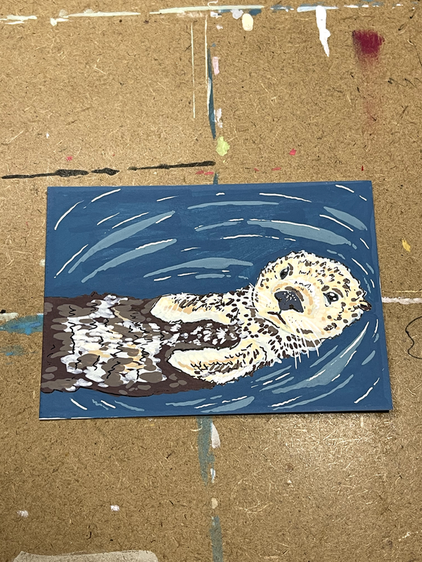 Sea Otter - Original by Kylie Faison Art aceo art card