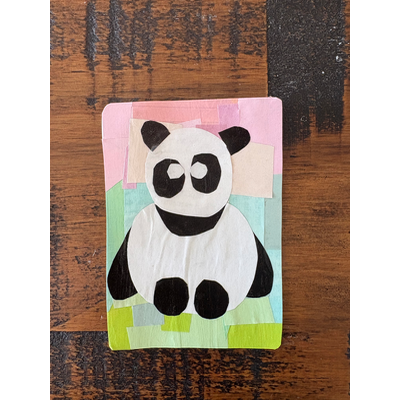 Sad Panda aceo art card thumbnail 1
