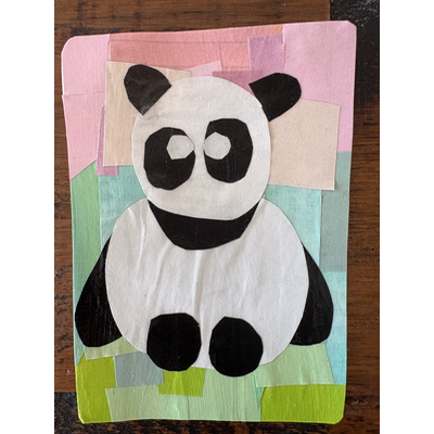 Sad Panda aceo art card thumbnail 2