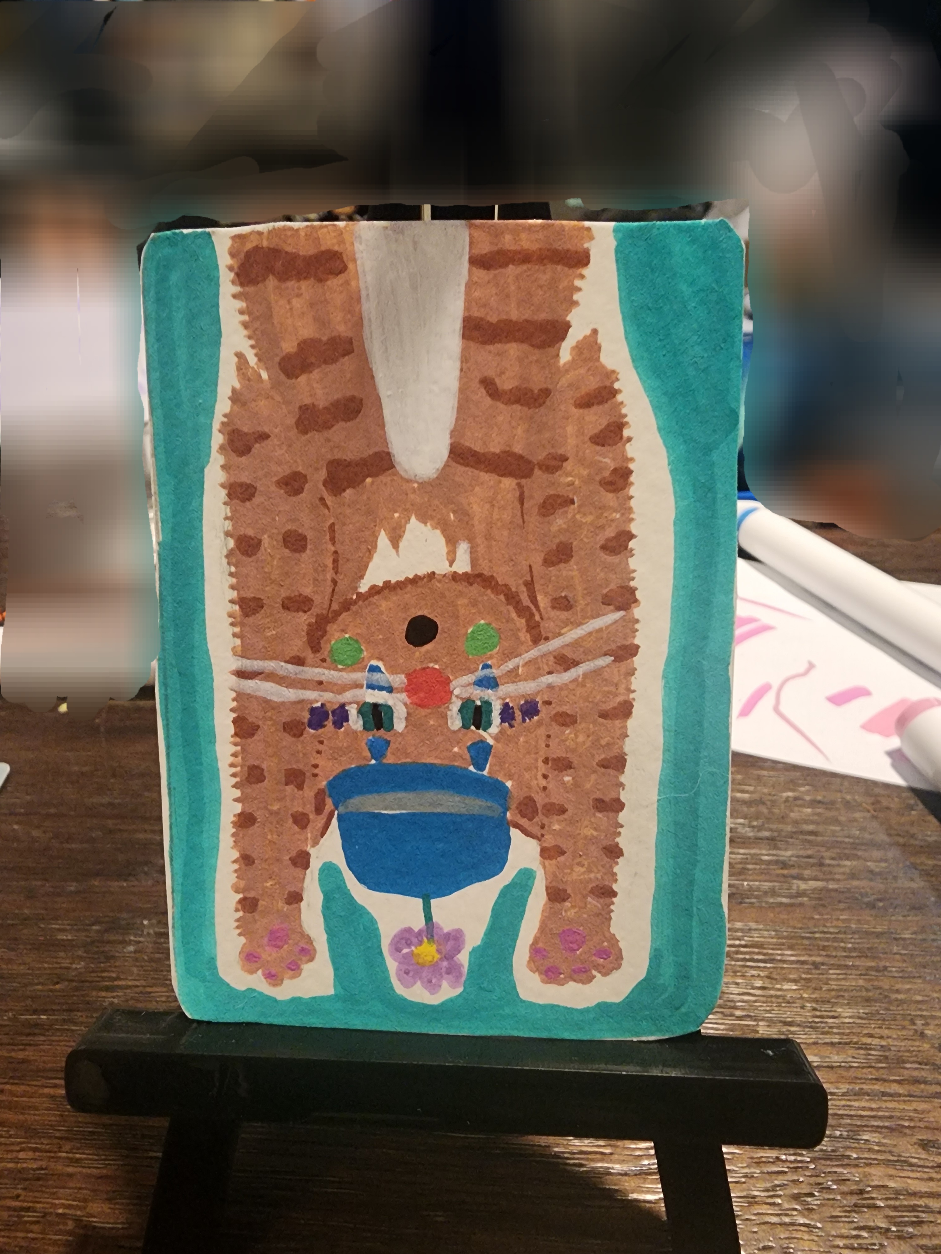 Clown Cat - Ditzy aceo art card
