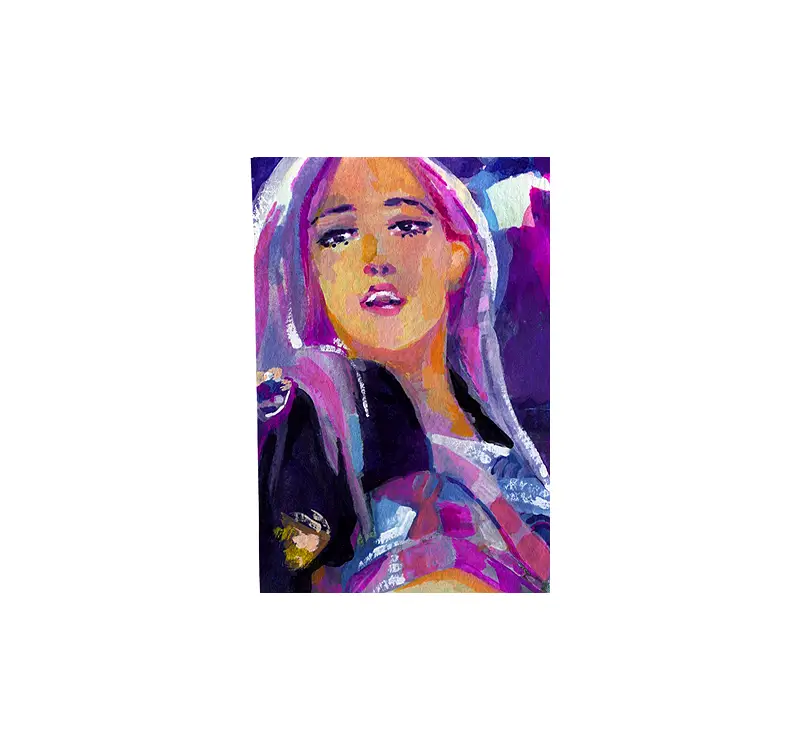 Rose from BLACKPINK - gouache study aceo art card