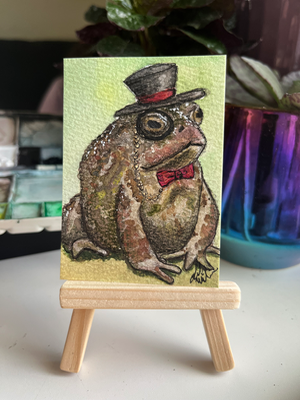 Fancy Toad aceo art card thumbnail 1