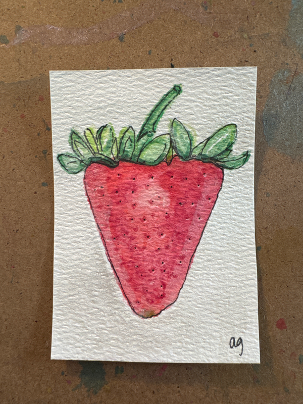 Strawberry’ aceo art card