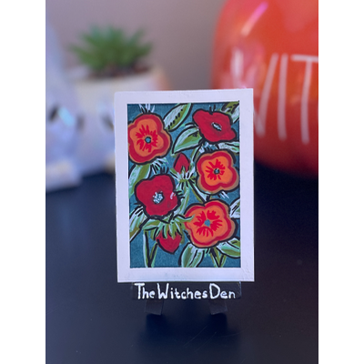 Poppies in July aceo art card thumbnail 1
