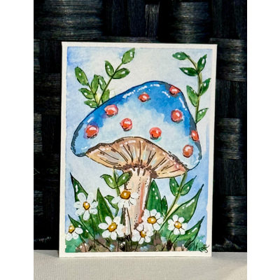 Fantastic Fungi aceo art card thumbnail 2