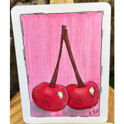 Very Cherry aceo art card thumbnail 2