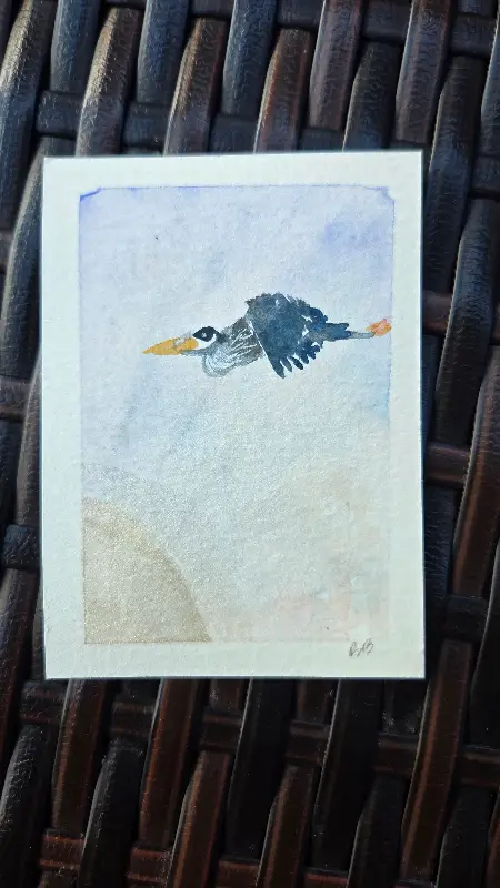 Migrants (Great Blue Heron) aceo art card