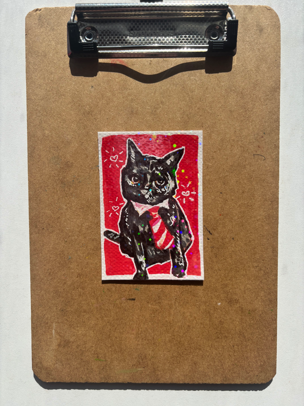 “Valentines Kitty 2” Cat aceo art card