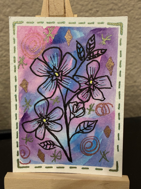 Flower Wishes aceo art card