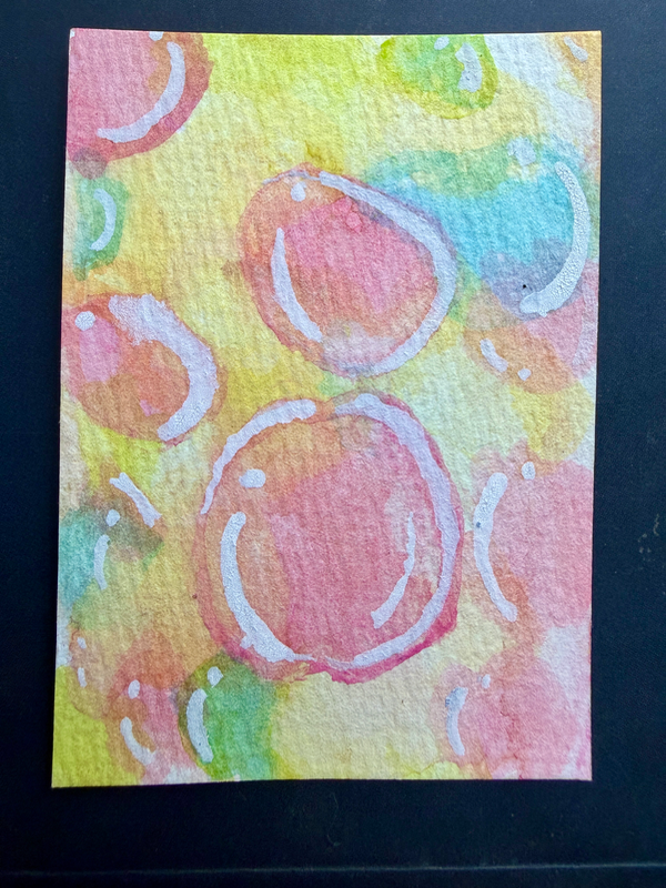 Bubble Wishes aceo art card