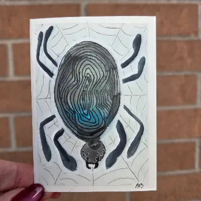 Big A** Spider aceo art card thumbnail 1