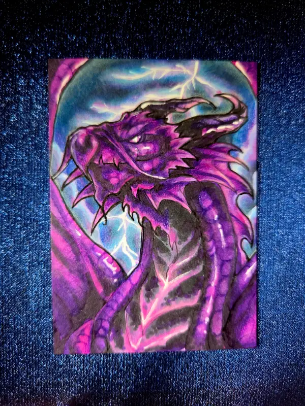 Umbryx, The World-End Sleeper - Original Dragon ACEO - The Ancient Bloodline Series aceo art card