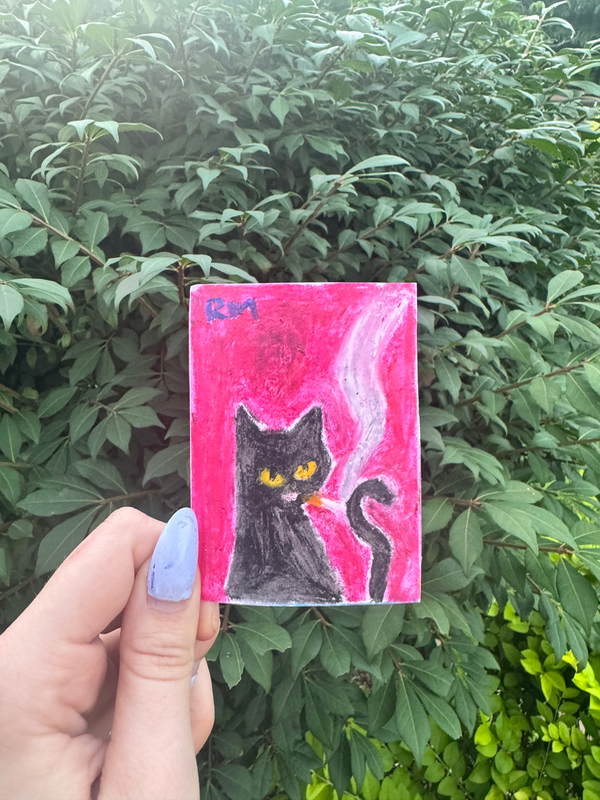 Black Cat Vices aceo art card