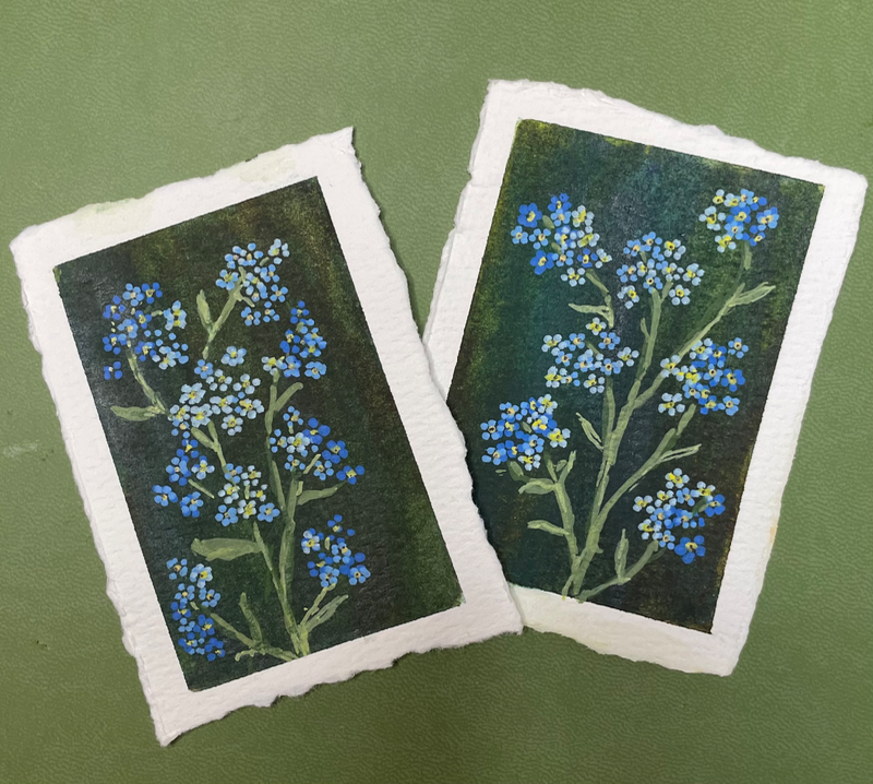 Forget-me-not, please. aceo art card