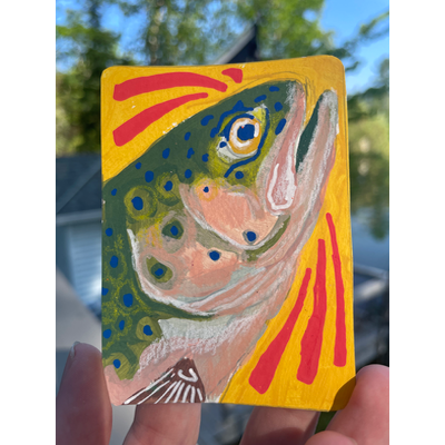 “Fly fish” - Original ACEO by Norah Mae aceo art card thumbnail 1