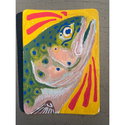 “Fly fish” - Original ACEO by Norah Mae aceo art card thumbnail 2