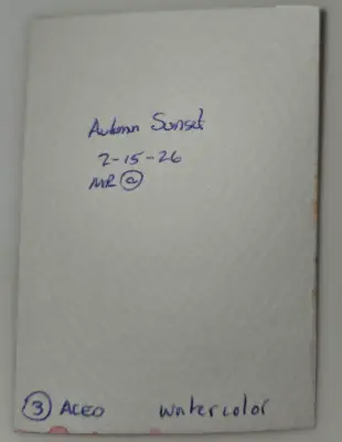 Autumn Sunset aceo art card thumbnail 2