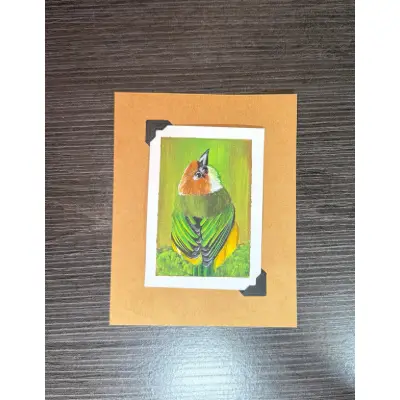 ACEO Original Acrylic Painting Bird Series by Emily aceo art card thumbnail 1