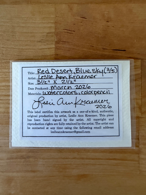 Red Dessert Blue Sky 3/5 aceo art card thumbnail 2