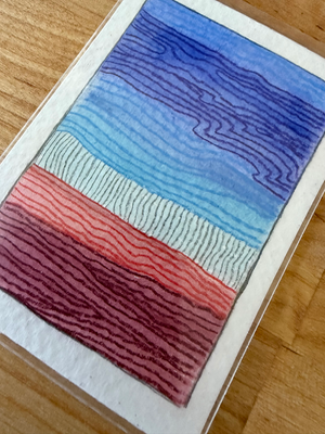 Red Dessert Blue Sky 3/5 aceo art card thumbnail 3