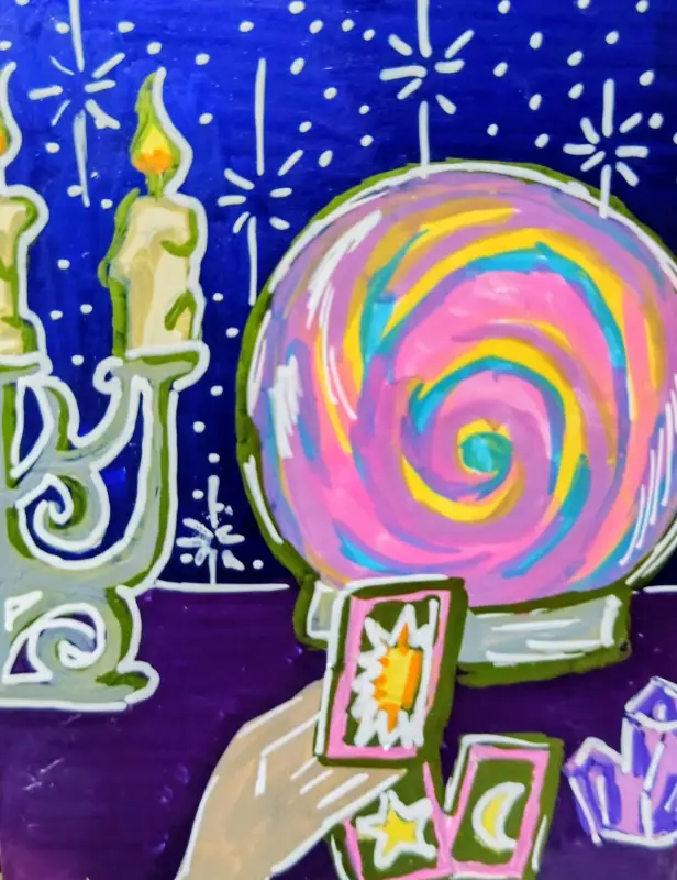 Crystal ball aceo aceo art card