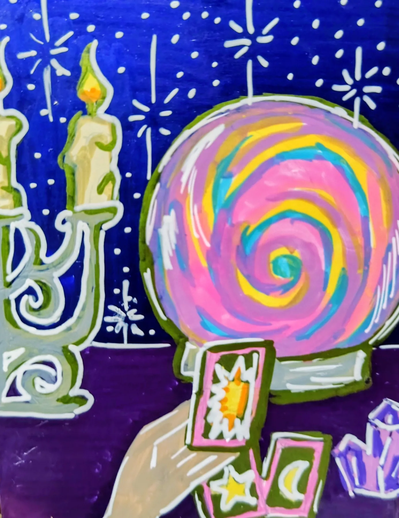 Crystal ball aceo aceo art card