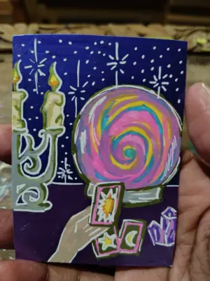 Crystal ball aceo aceo art card thumbnail 3