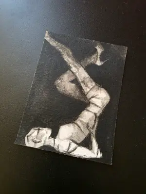 Dance Study 2 aceo art card thumbnail 2