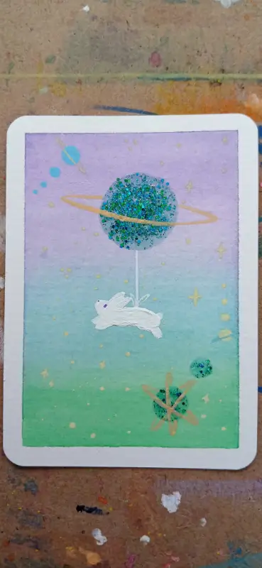 Planetary Ride aceo art card