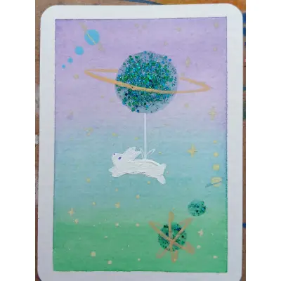 Planetary Ride aceo art card thumbnail 1
