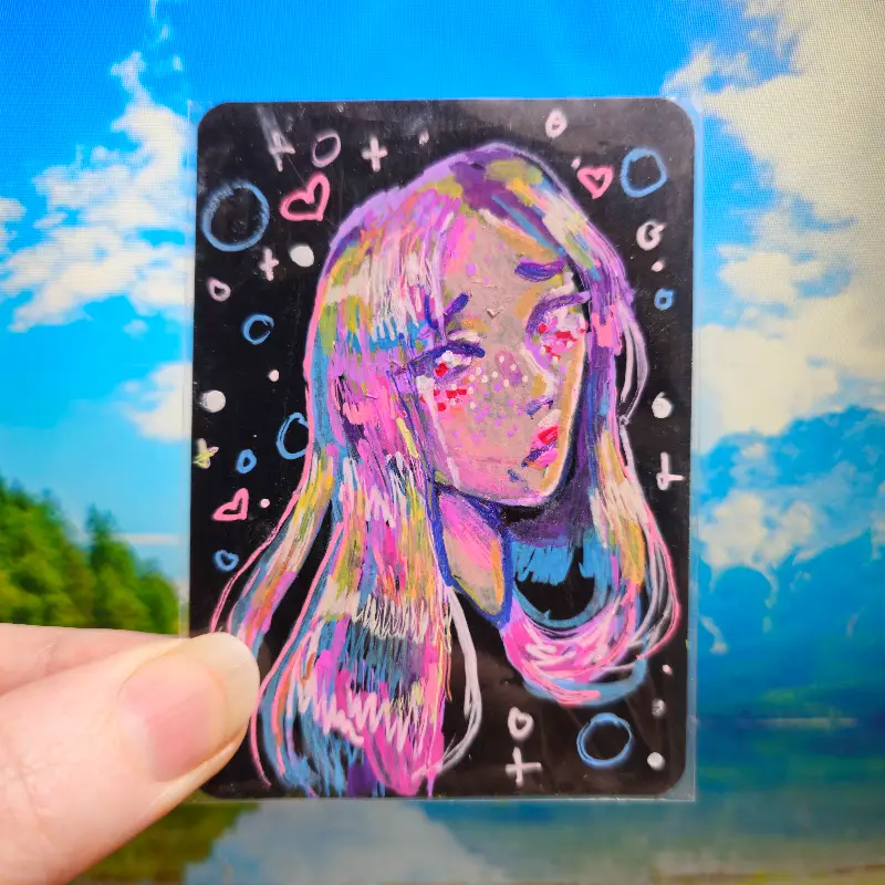 Bubblegum Hair aceo art card