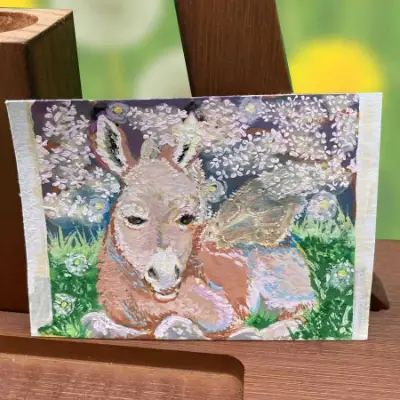 Sparkle Donkey aceo art card thumbnail 2