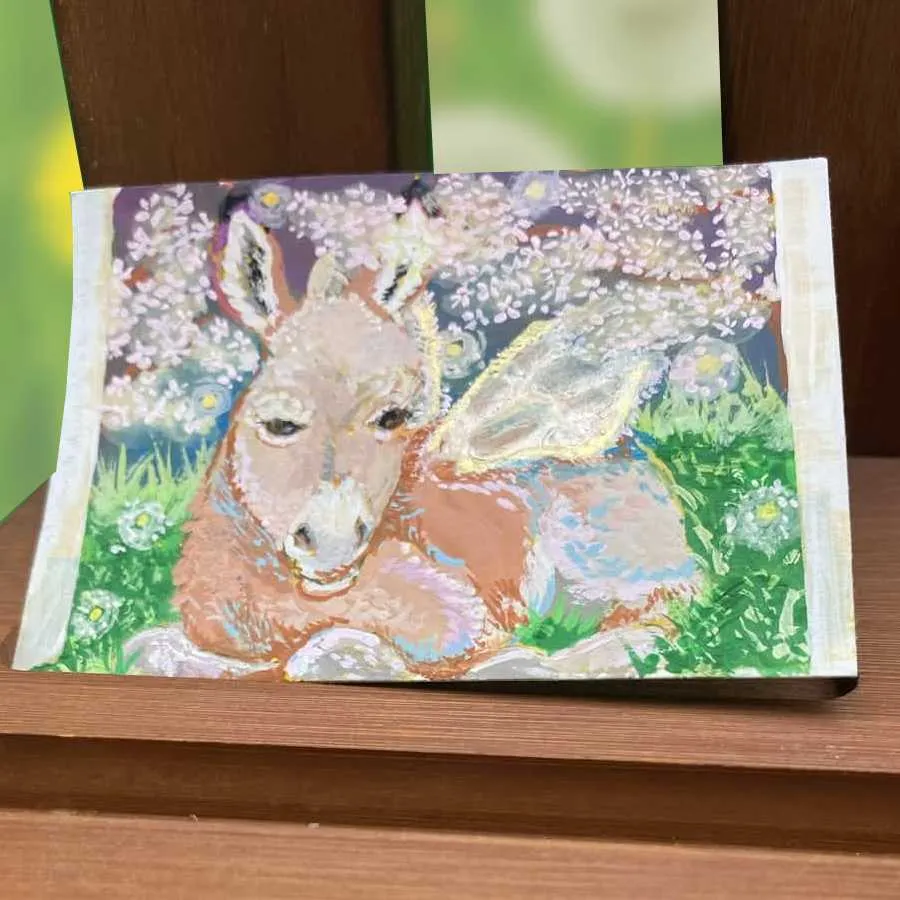Sparkle Donkey aceo art card