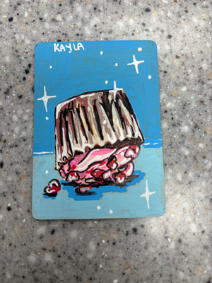 Smashed Cupcake aceo art card thumbnail 1