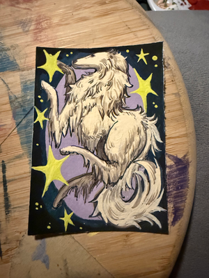 borzoi 03 aceo art card thumbnail 2