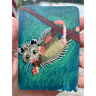 Hello Opossum! - ACEO by Norah Mae aceo art card thumbnail 1