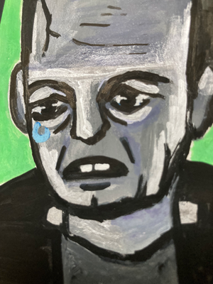 Frankenstein’s Creature aceo art card thumbnail 2