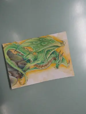 Guardian of the Cliffs aceo art card thumbnail 3