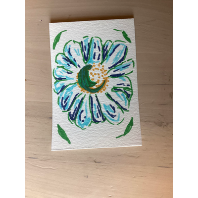 Baby dragon sleeping in a wildflower 2/3 aceo art card thumbnail 2