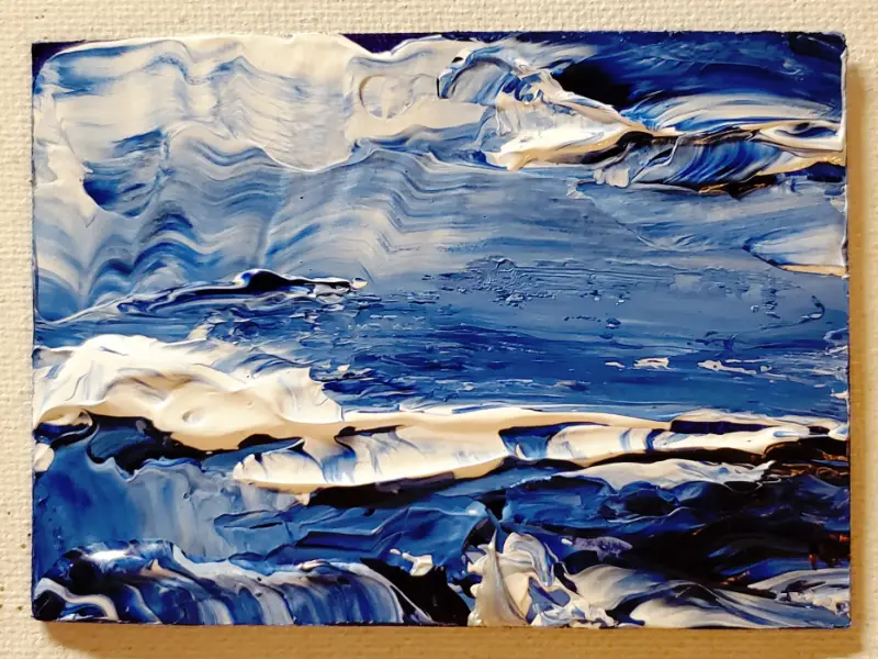 STORMY CLOUDY SEA 1 aceo art card