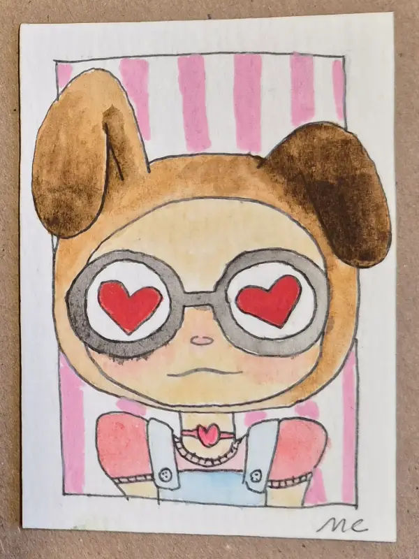 Puppy Love aceo art card
